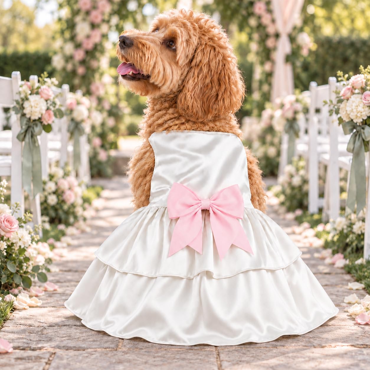 Amazon.com : The Mildred Satin Wedding Dog Dress - Dog Clothes S